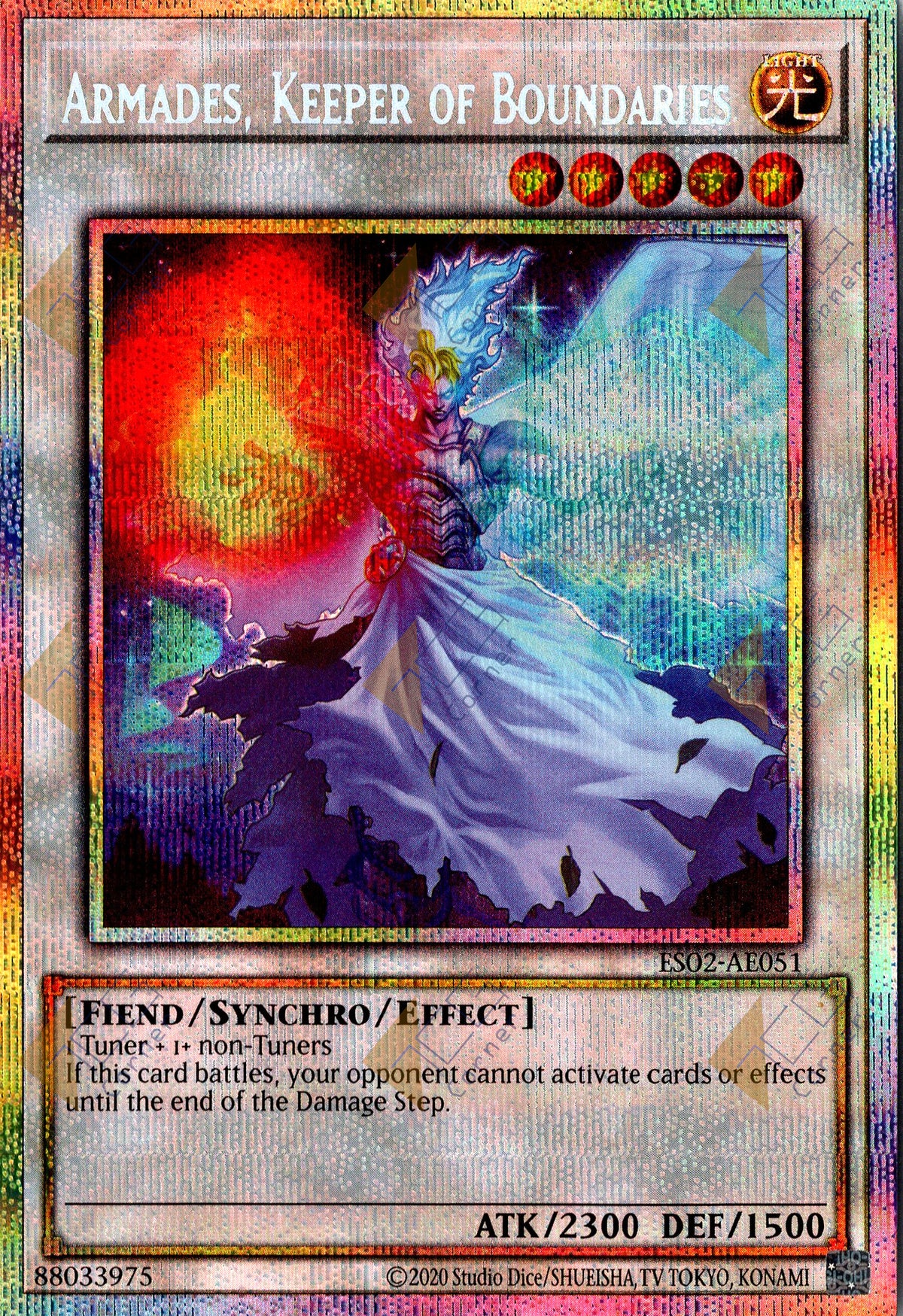 ES02-AE051 Armades, Keeper of Boundaries (Prismatic Secret Rare) (Status B)
