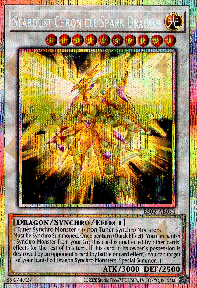 ES02-AE054 Stardust Chronicle Spark Dragon (Prismatic Secret Rare)
