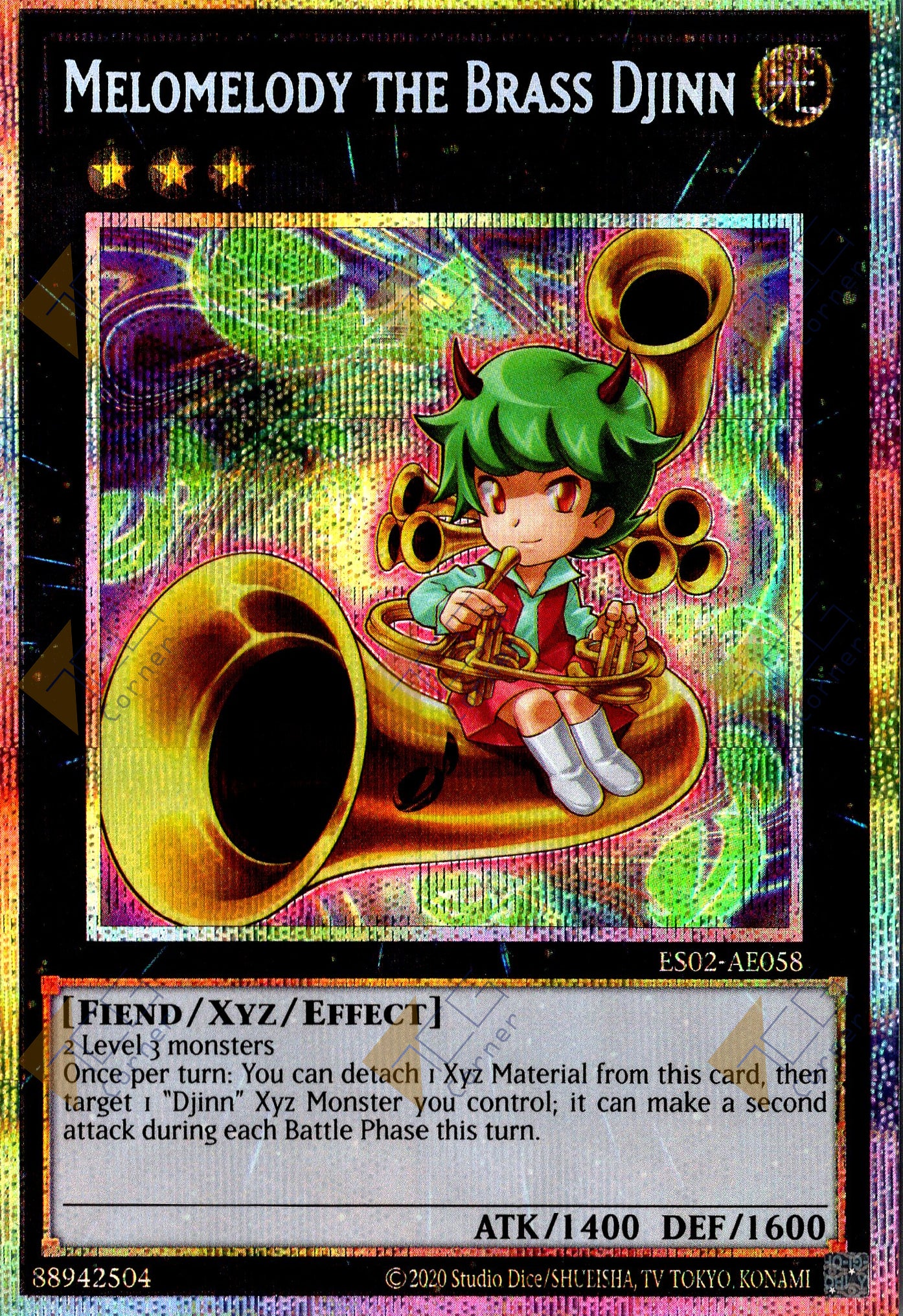 ES02-AE058 Melomelody the Brass Djinn (Prismatic Secret Rare)