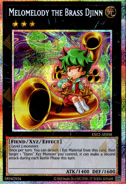 ES02-AE058 Melomelody the Brass Djinn (Prismatic Secret Rare)