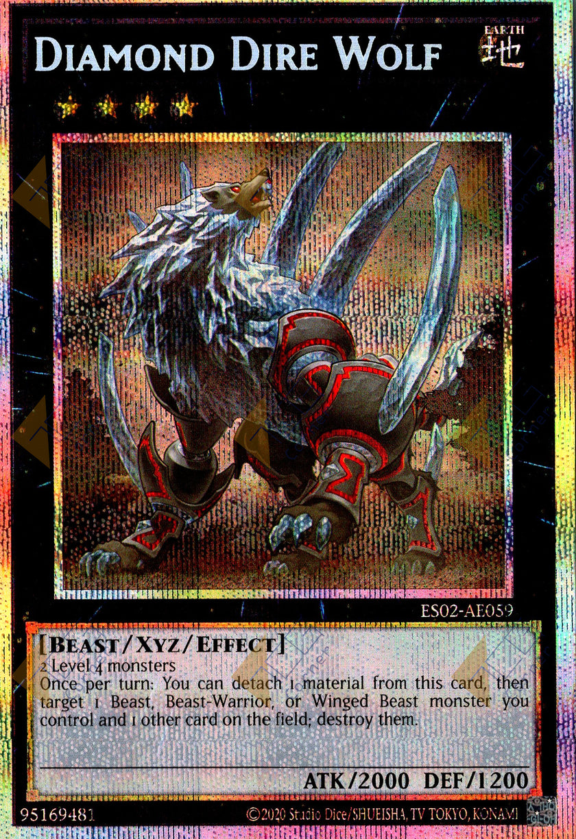 ES02-AE059 Diamond Dire Wolf (Prismatic Secret Rare)