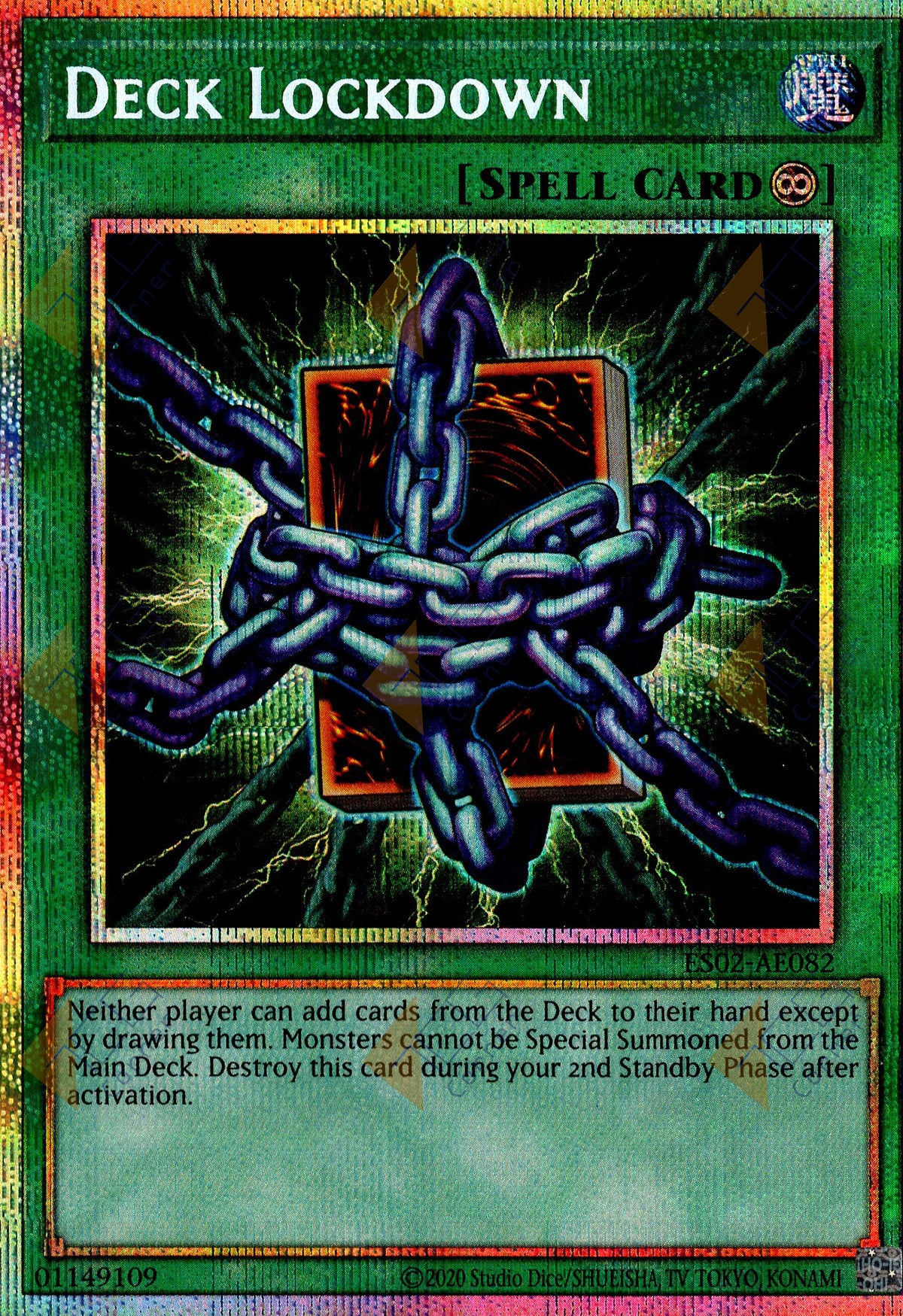 ES02-AE082 Deck Lockdown (Prismatic Secret Rare) (Status B)