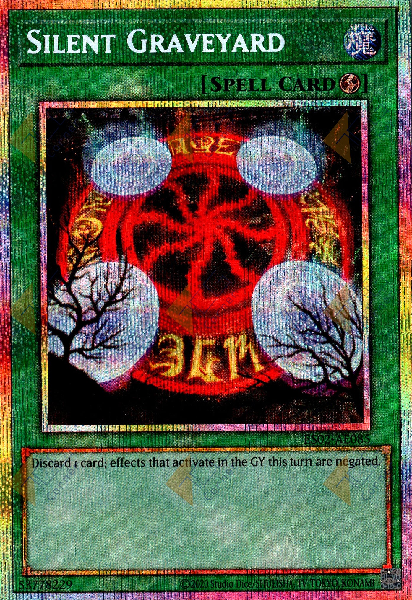 ES02-AE085 Silent Graveyard (Prismatic Secret Rare)