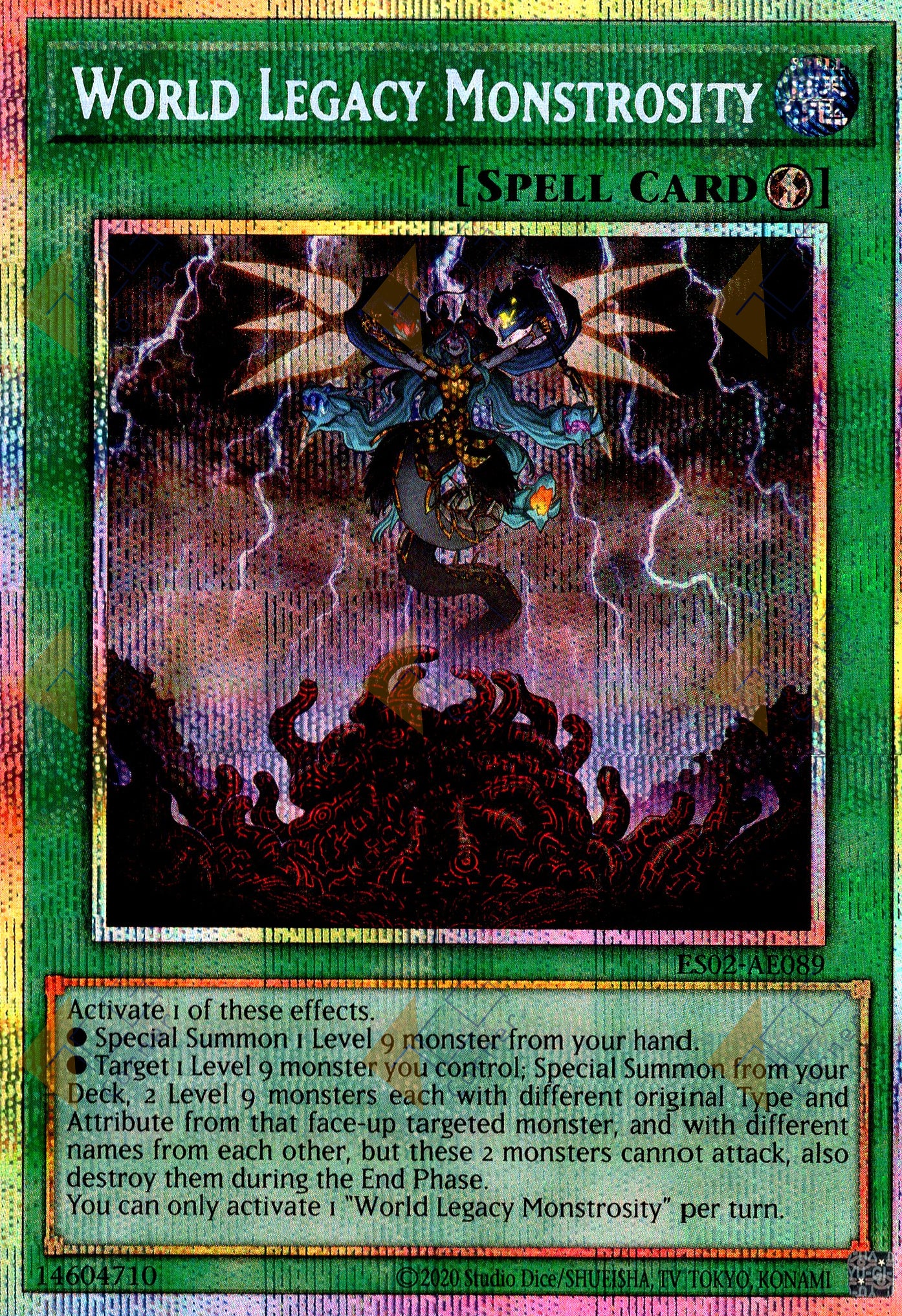 ES02-AE089 World Legacy Monstrosity (Prismatic Secret Rare)