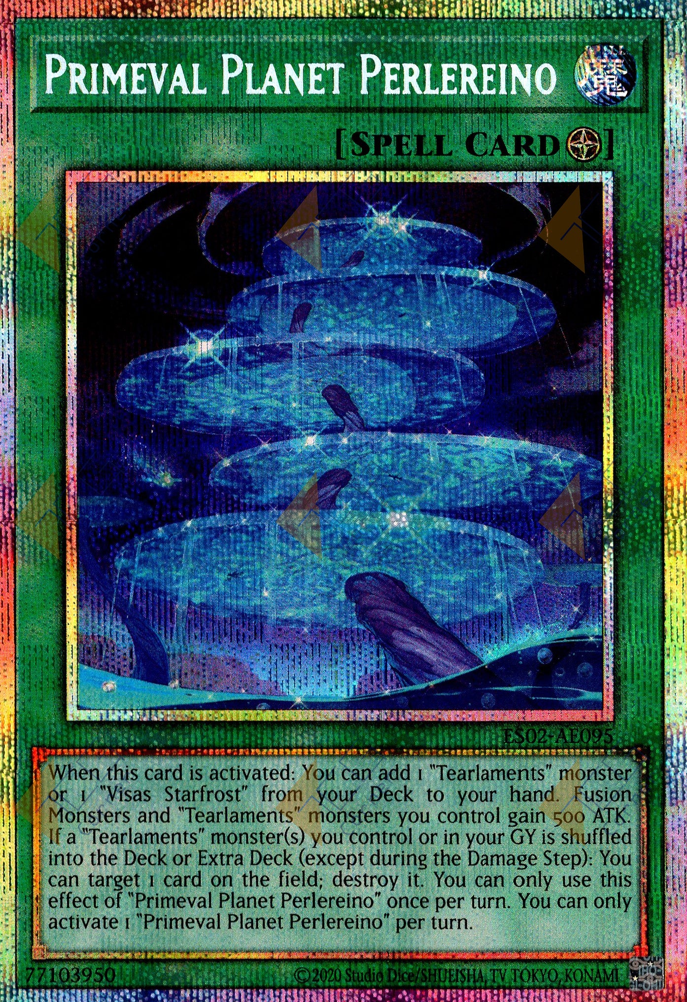 ES02-AE095 Primeval Planet Perlereino (Prismatic Secret Rare)