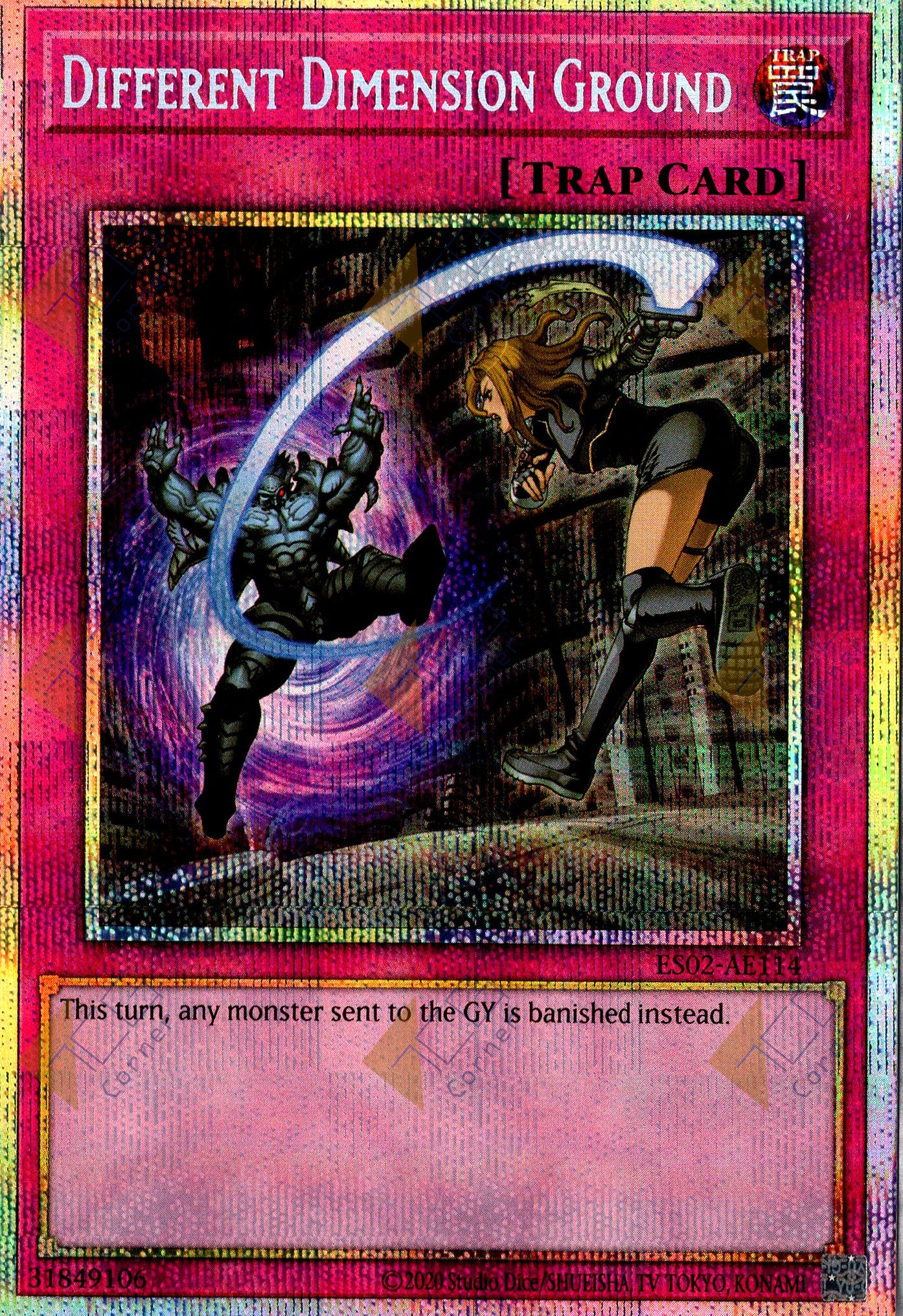 ES02-AE114 Different Dimension Ground (Prismatic Secret Rare) (Status B)