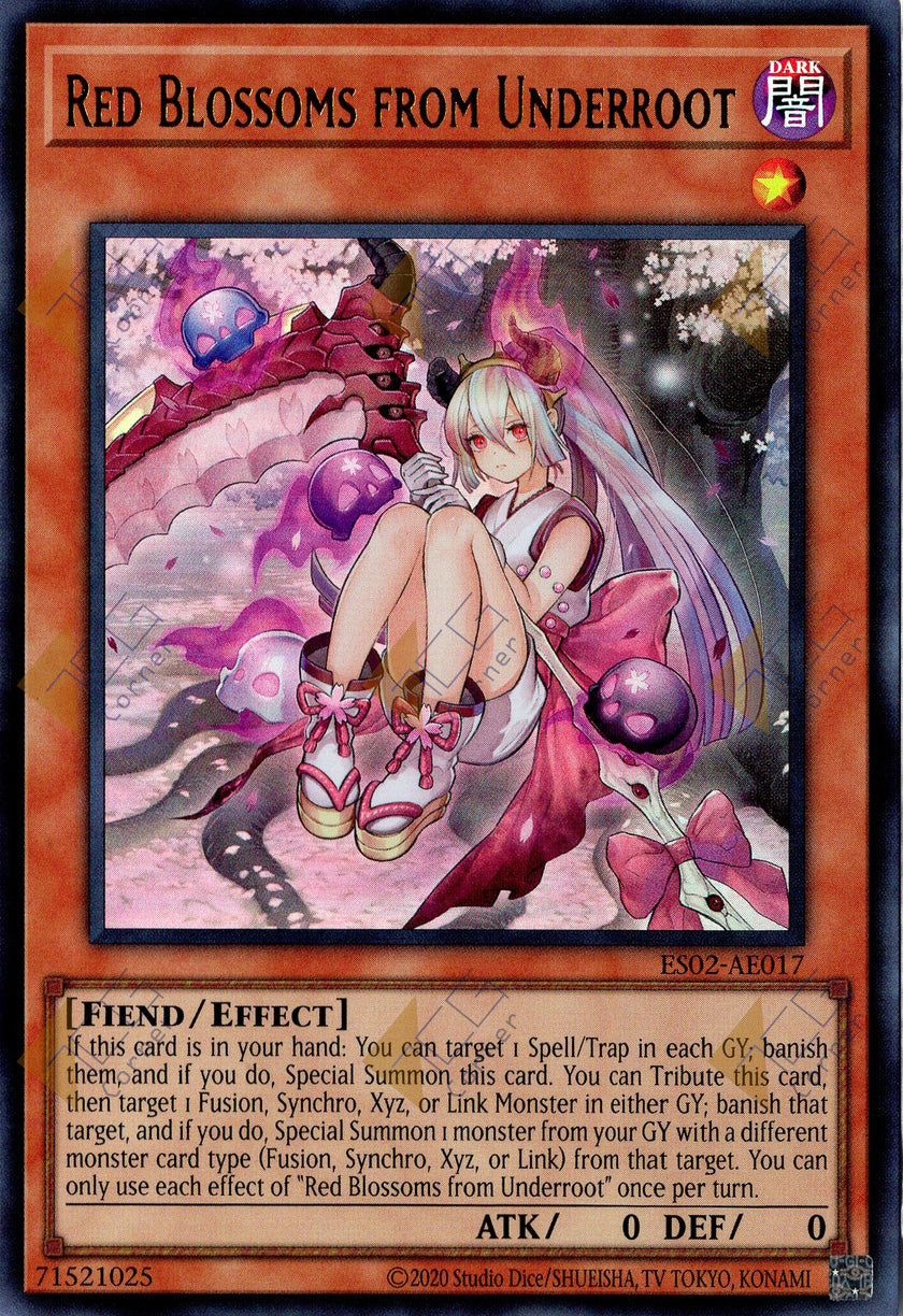 ES02-AE017 Red Blossoms from Underroot (UR)