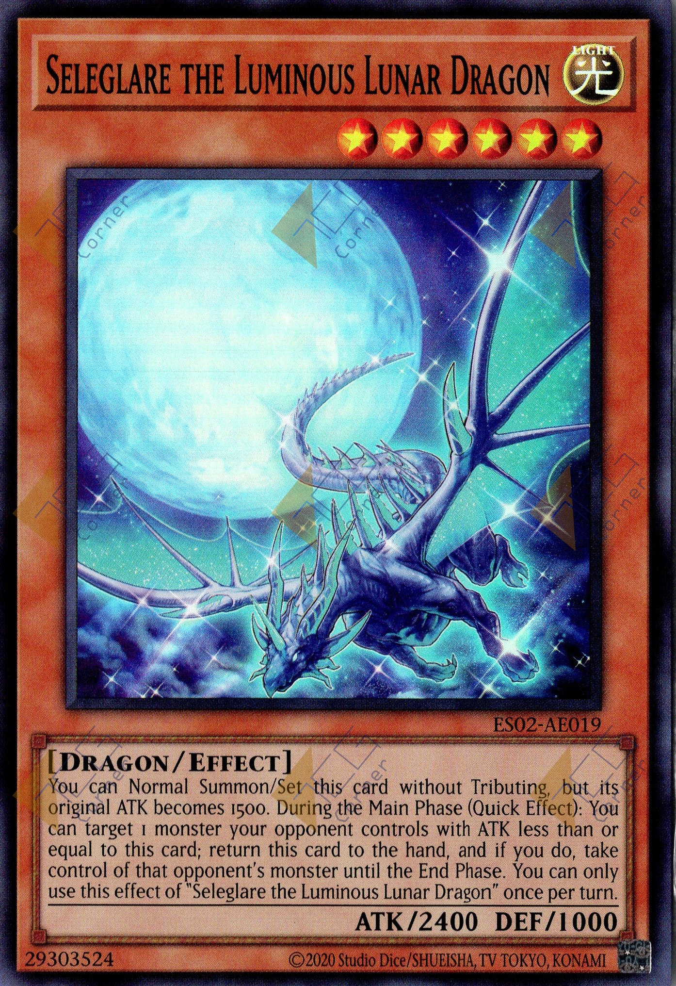 ES02-AE019 Seleglare the Luminous Lunar Dragon (SR)