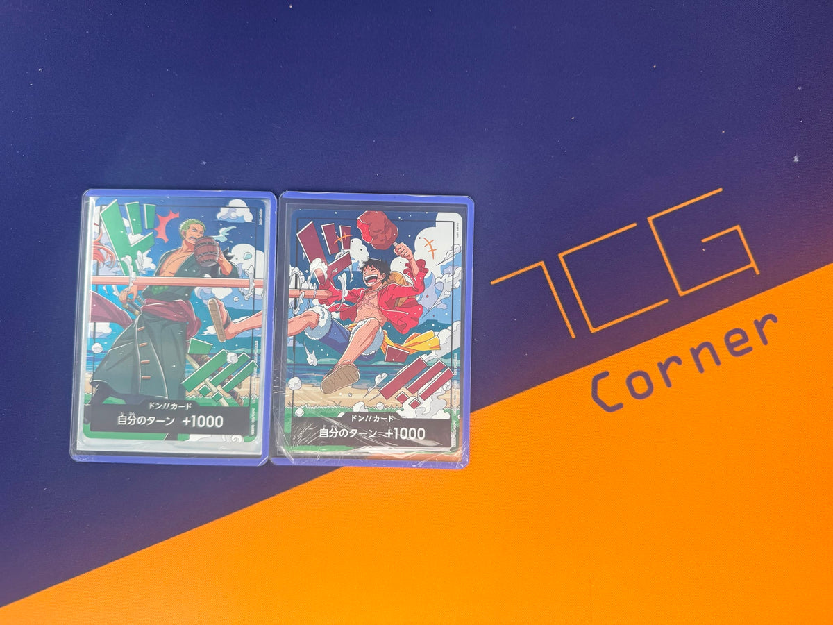 One Piece Card Game Luffy & Zoro Don Card Promo Set of 2