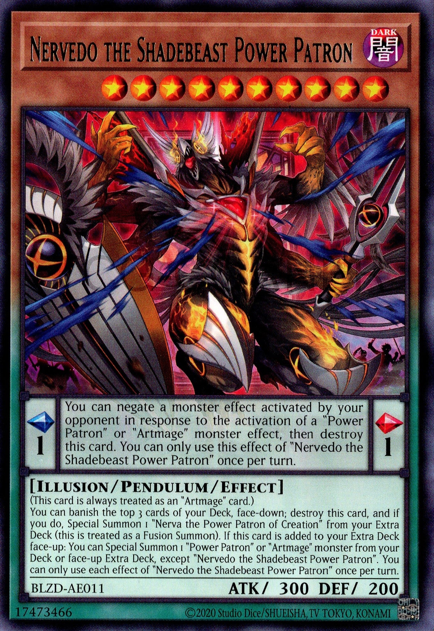 BLZD-AE011 Nervedo the Shadebeast Power Patron (R)