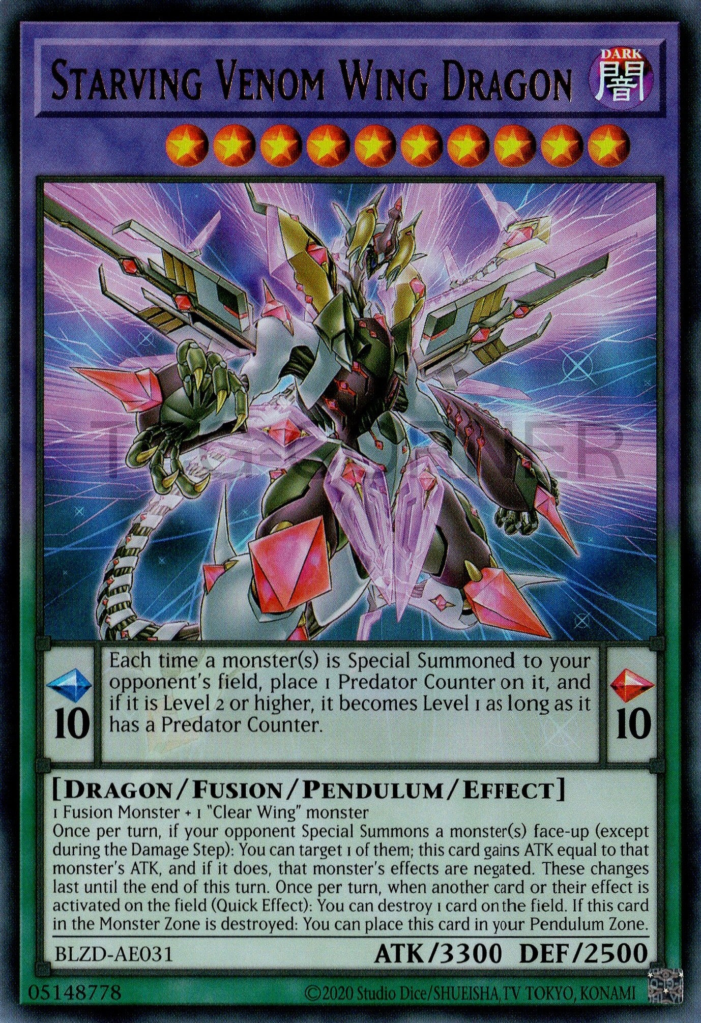 BLZD-AE031 Starving Venom Wing Dragon (UR)