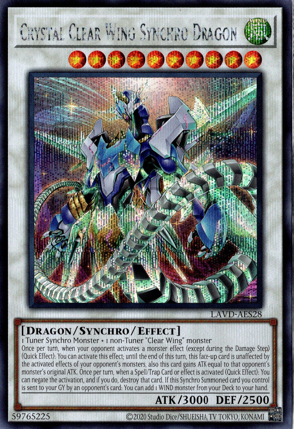 LAVD-AES28 Crystal Clear Wing Synchro Dragon (SER)